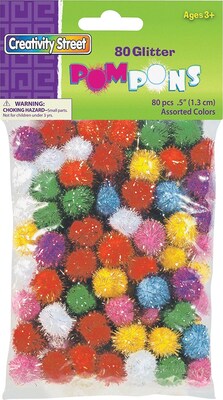 Chenille Kraft® Glitter, Pom Pons, 1/2
