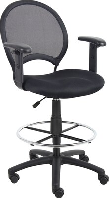 Boss® Mesh Drafting Stool w/ Adjuustable Arms; Black