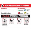 ACCUFORM SIGNS® Safety Poster; PORTABLE FIRE EXTINGUISHER-PASS OPERATING PROCEDURE, 18x24 Plastic