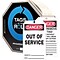 ACCUFORM SIGNS® Tags By-The-Roll, DANGER OUT OF SERVICE, 6¼ x 3, PF-Cardstock, 100/RL