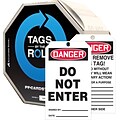 ACCUFORM SIGNS® Tags By-The-Roll, DANGER DO NOT ENTER, 6¼ x 3, PF-Cardstock, 100/RL