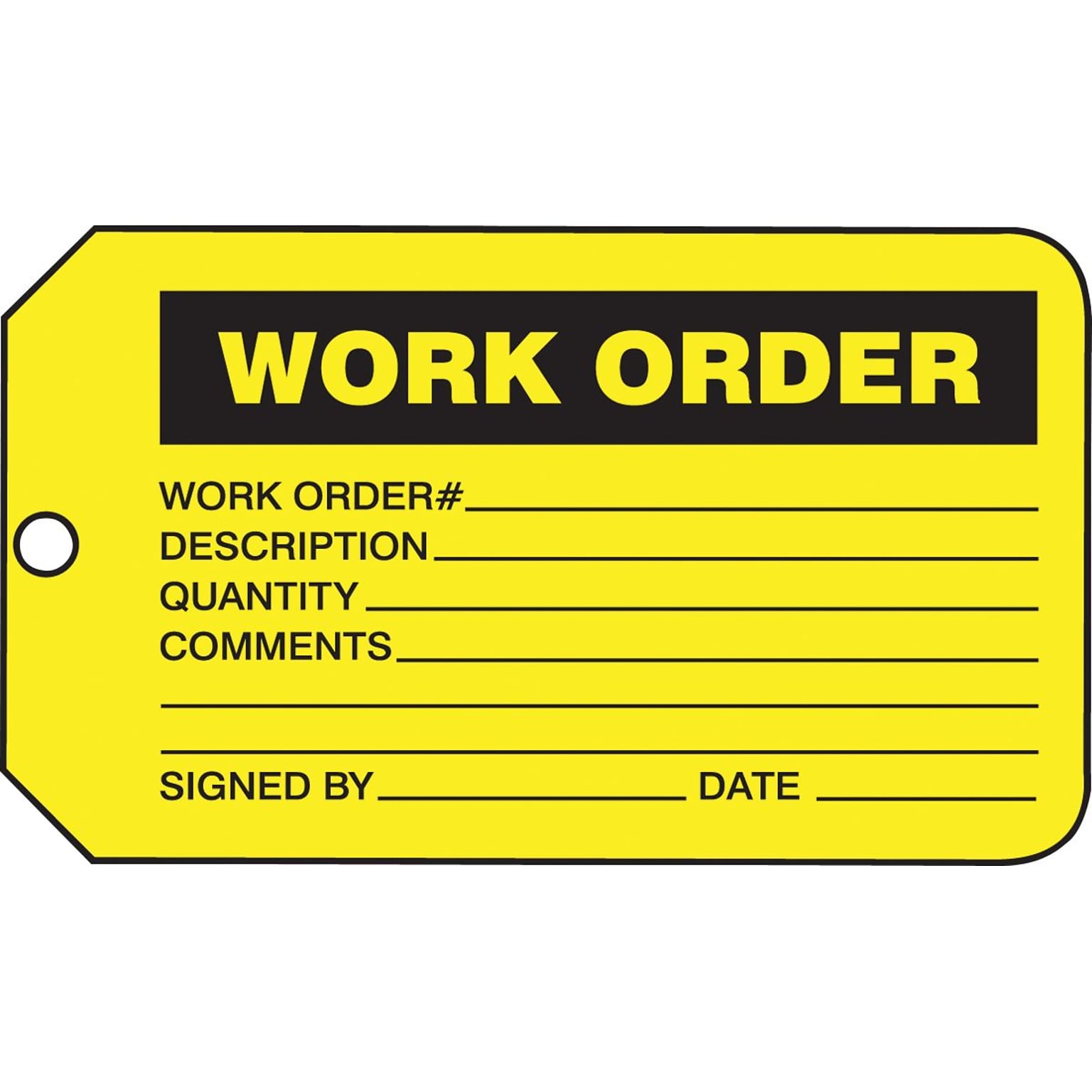 Accuform Production Control Tag, WORK ORDER, 5 3/4 x 3 1/4, PF-Cardstock, 25/Pack (MMT335CTP)