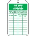 Accuform Safety Tag, EYE WASH STATION INSPECTION, 5¾ x 3¼, PF-Cardstock, 25/Pack (TRS245CTP)