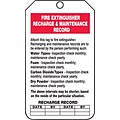 Accuform Safety Tag, FIRE EXTINGUISHER RECHARGE & MAINTENANCE RECORD, 5 3/4x3 1/4, Plastic, 25/Pack (TRS211PTP)