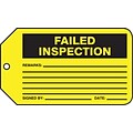 ACCUFORM SIGNS® Production Control Tag, FAILED INSPECTION, 5¾ x 3¼, RP-Plastic, 25/Pk
