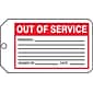 Accuform Production Control Tag, OUT OF SERVICE, 5 3/4" x 3 1/4", RP-Plastic, 25/Pack (MMT329PTP)