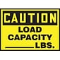 Accuform Safety Label, CAUTION LOAD CAPACITY _____ LBS., 3 1/2" x 5", Adhesive Vinyl, 5/Pack (LVHR602VSP)