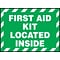 ACCUFORM SIGNS® Safety Label, FIRST AID KIT LOCATED INSIDE, 3½ x 5, Adhesive Vinyl, 5/Pk