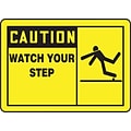 Accuform Signs Safety Label, CAUTION WATCH YOUR STEP, 3 1/2 x 5, Adhesive Vinyl, 5/Pack