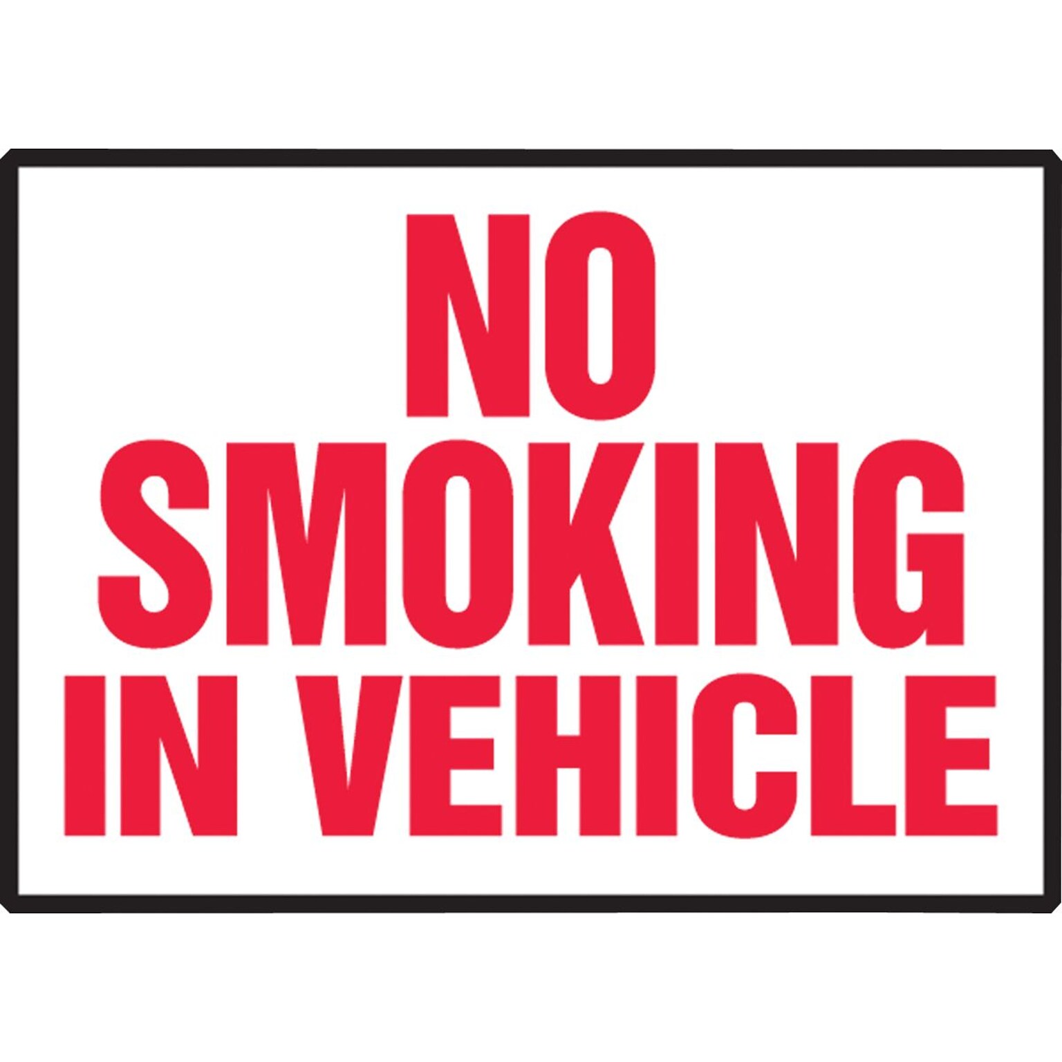 Accuform Safety Label, NO SMOKING IN VEHICLE, 3 1/2 x 5, Adhesive Vinyl, 5/Pack (LSMK551VSP)