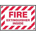 Accuform Safety Label, FIRE EXTINGUISHER INSIDE, 3 1/2 x 5, Adhesive Vinyl, 5/Pack (LFXG515VSP)