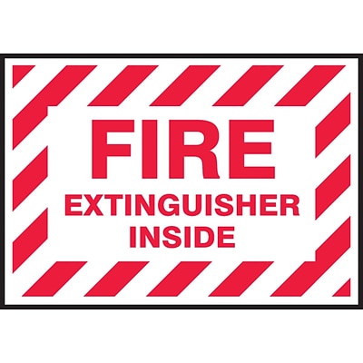 Accuform Signs® Safety Label, FIRE EXTINGUISHER INSIDE, 3½ x 5, Adhesive Vinyl, 5/Pk (LFXG515VSP)