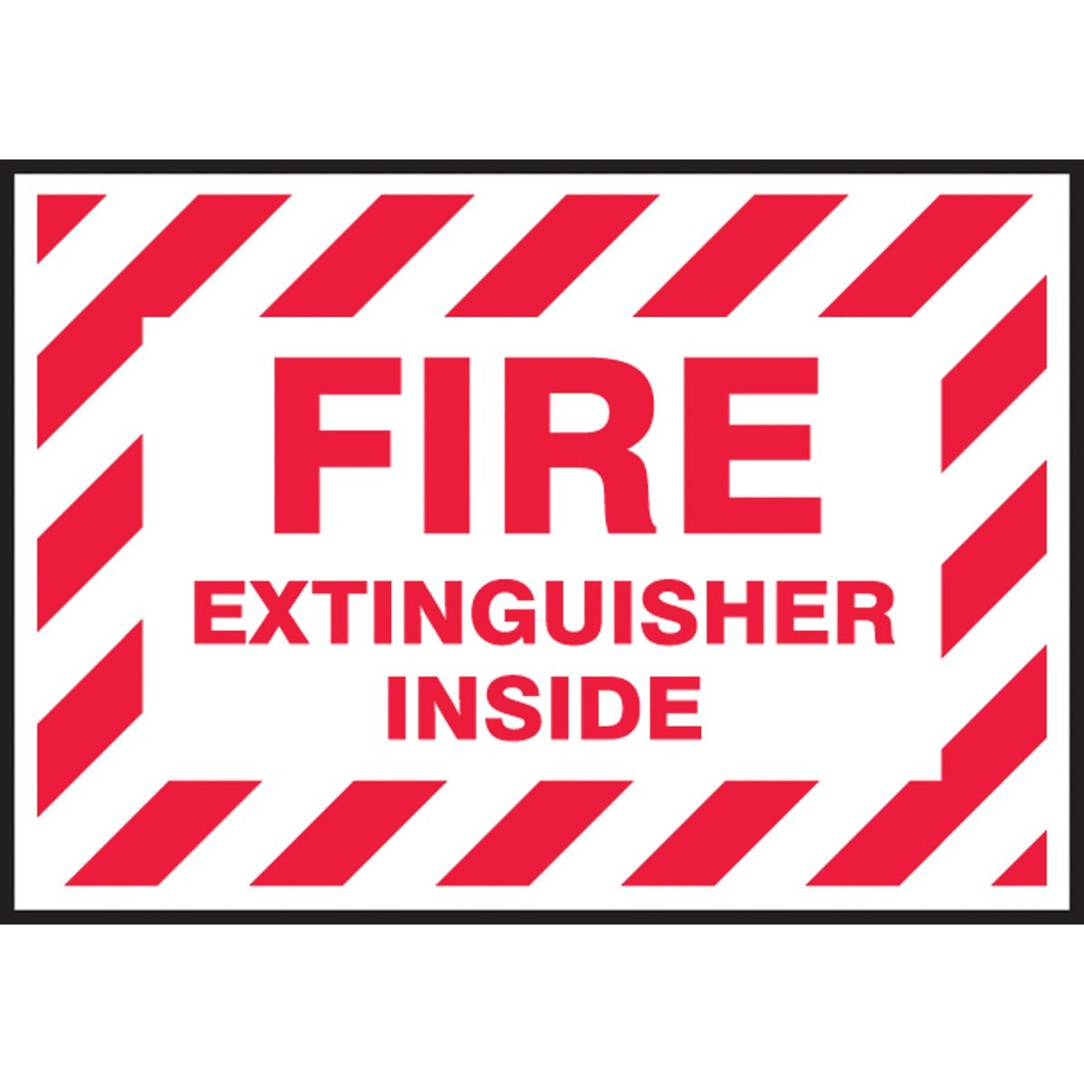 Accuform Safety Label, FIRE EXTINGUISHER INSIDE, 3 1/2 x 5, Adhesive Vinyl, 5/Pack (LFXG515VSP)