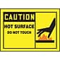 Accuform Safety Label, CAUTION HOT SURFACE DO NOT TOUCH, 3 1/2" x 5", Adhesive Vinyl, 5/Pack (LEQM647VSP)