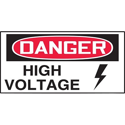 ACCUFORM SIGNS® Safety Label, DANGER HIGH VOLTAGE, 1½ x 3, Adhesive Vinyl, 10/Pk