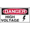 Accuform Safety Label, DANGER HIGH VOLTAGE, 1 1/2 x 3, Adhesive Vinyl, 10/Pack (LELC101VSP)