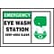 Accuform Label, EMERGENCY EYE WASH STATION KEEP AREA CLEAR, 3 1/2x5, Adhesive Vinyl, 5/Pack (LFSD9