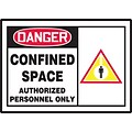Accuform Signs® Safety Label, DANGER CONFINED SPACE AUTHORIZED PERSONNEL ONLY, 3½ x 5, Adhesive Vinyl, 5/Pk (LCSP001VSP)