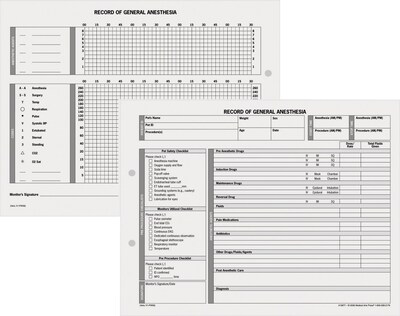 Medical Arts Press® Anesthesia Record