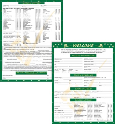 Medical Arts Press® Dental Registration and History Form; Elegant Brush