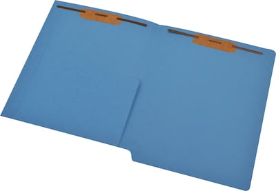 Medical Arts Press® 11 pt. Colored End-Tab Pocket Folders; 2 Fasteners, Blue, 50/Box