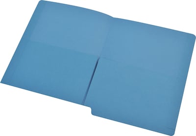 Medical Arts Press® End-Tab Folders with Twin 1/2 Pockets; No Fasteners, Blue, 50/Box