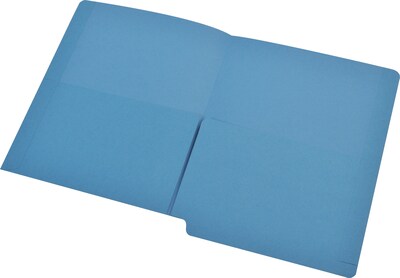 Medical Arts Press® End-Tab Folders with Twin 1/2 Pockets; No Fasteners, Blue, 50/Box