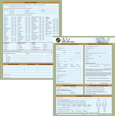 Medical Arts Press® Chiropractic Registration and History Form; Hand