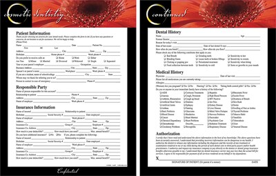 Medical Arts Press® Health History and Registration Forms, Orange Flower