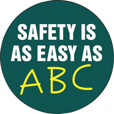 ACCUFORM SIGNS® Hard Hat/Helmet Decal, SAFETY IS AS EASY AS ABC, 2¼, Adhesive Vinyl, 10/Pk
