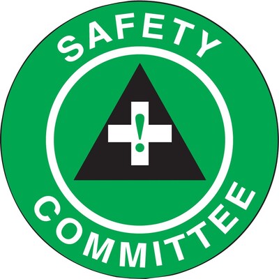 Accuform Hard Hat/Helmet Decal, SAFETY COMMITTEE, 2 1/4, Adhesive Vinyl, 10/Pack (LHTL149)