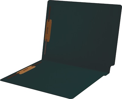 Medical Arts Press® End-Tab Folders; Positions 1 and 3 Fasteners, Dark Green, 50/Box