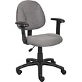 Boss Perfect Posture Deluxe Office Task Chair with Adjustable Arms, Grey (B316-GY)