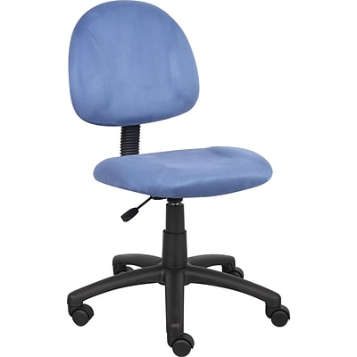 Boss Perfect Posture Deluxe Modern Microfiber Home Office Chair without Arms, Blue (B325-BE)