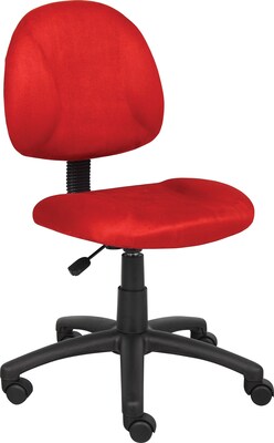 Boss Perfect Posture Deluxe Modern Microfiber Home Office Chair without Arms, Red (B325-RD)