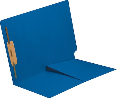 Medical Arts Press® 11 pt. Colored End-Tab Pocket Folders; 1 Fastener, Blue, 250/Box