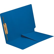 Medical Arts Press® 11 pt. Colored End-Tab Pocket Folders; 1 Fastener, Blue, 250/Box