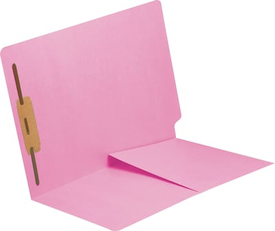 Medical Arts Press® 11 pt. Colored End-Tab Pocket Folders; 1 Fastener, Pink, 250/Box