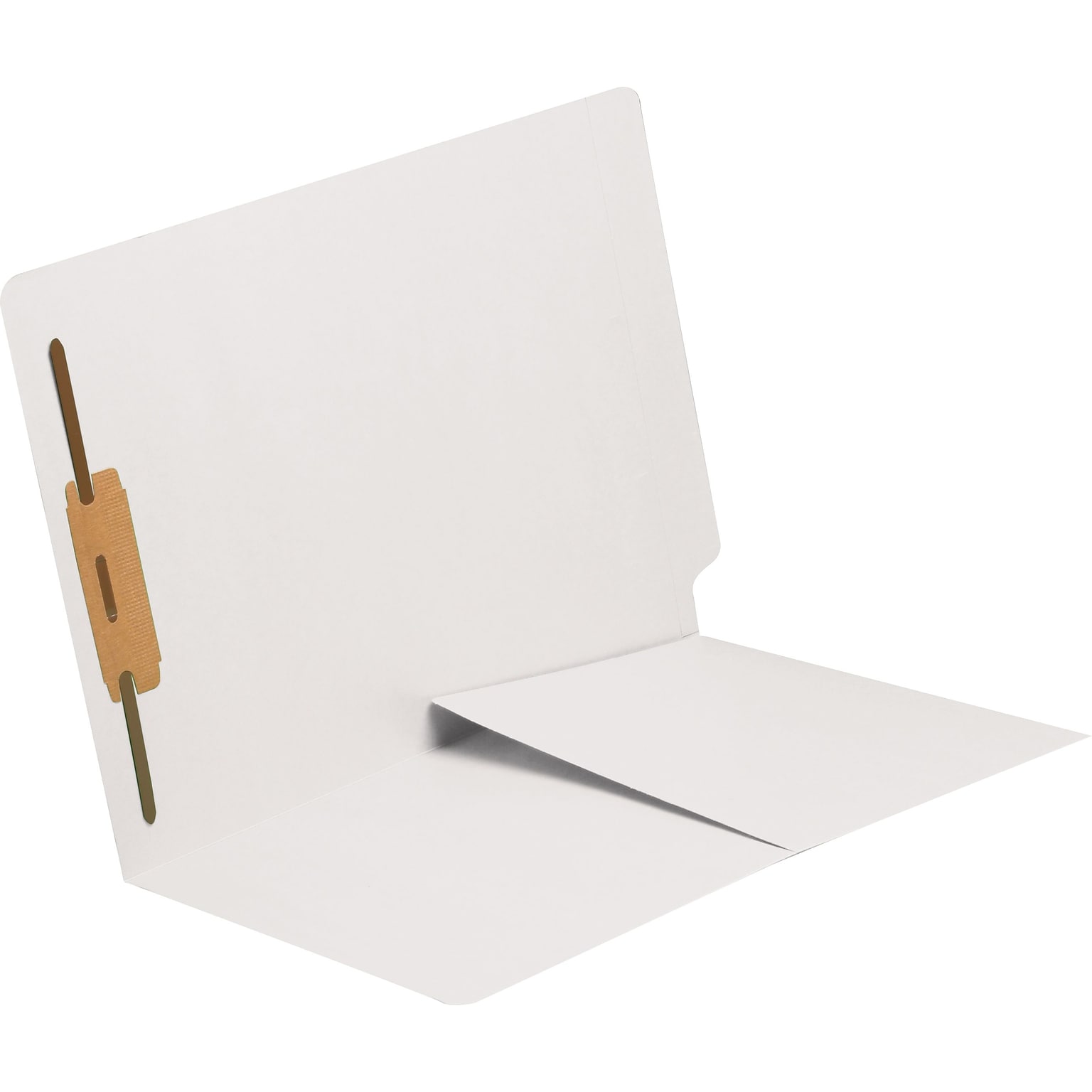 Medical Arts Press® 11 pt. Colored End-Tab Pocket Folders; 1 Fastener, White, 250/Box