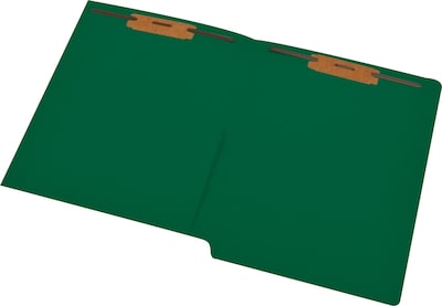 Medical Arts Press® 11 pt. Colored End-Tab Pocket Folders; 2 Fasteners, Green, 50/Box