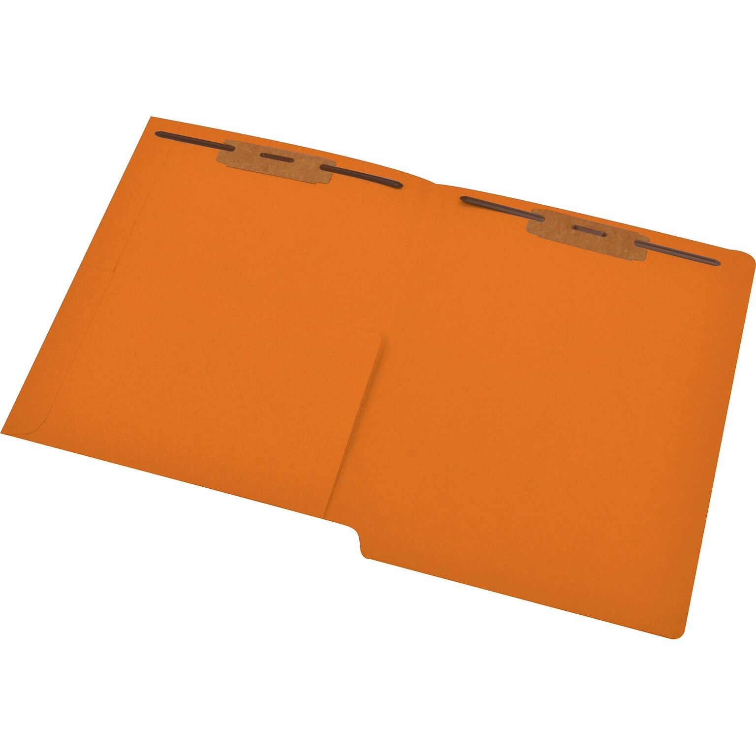 Medical Arts Press® 11 pt. Colored End-Tab Pocket Folders; 2 Fasteners, Orange, 50/Box