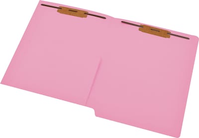 Medical Arts Press® 11 pt. Colored End-Tab Pocket Folders; 2 Fasteners, Pink, 50/Box