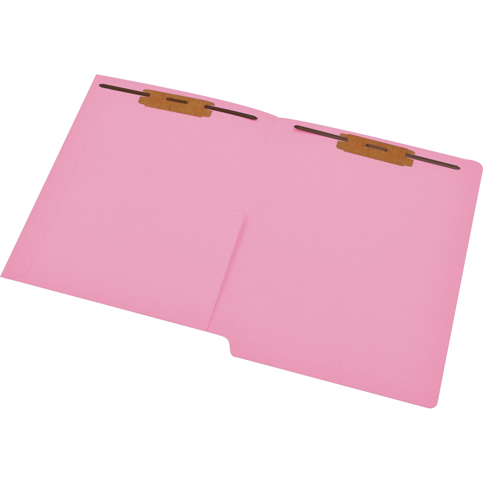 Medical Arts Press® 11 pt. Colored End-Tab Pocket Folders; 2 Fasteners, Pink, 50/Box