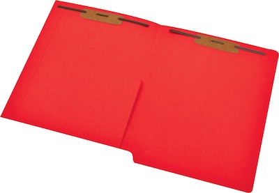 Medical Arts Press® 11 pt. Colored End-Tab Pocket Folders; 2 Fasteners, Red, 50/Box