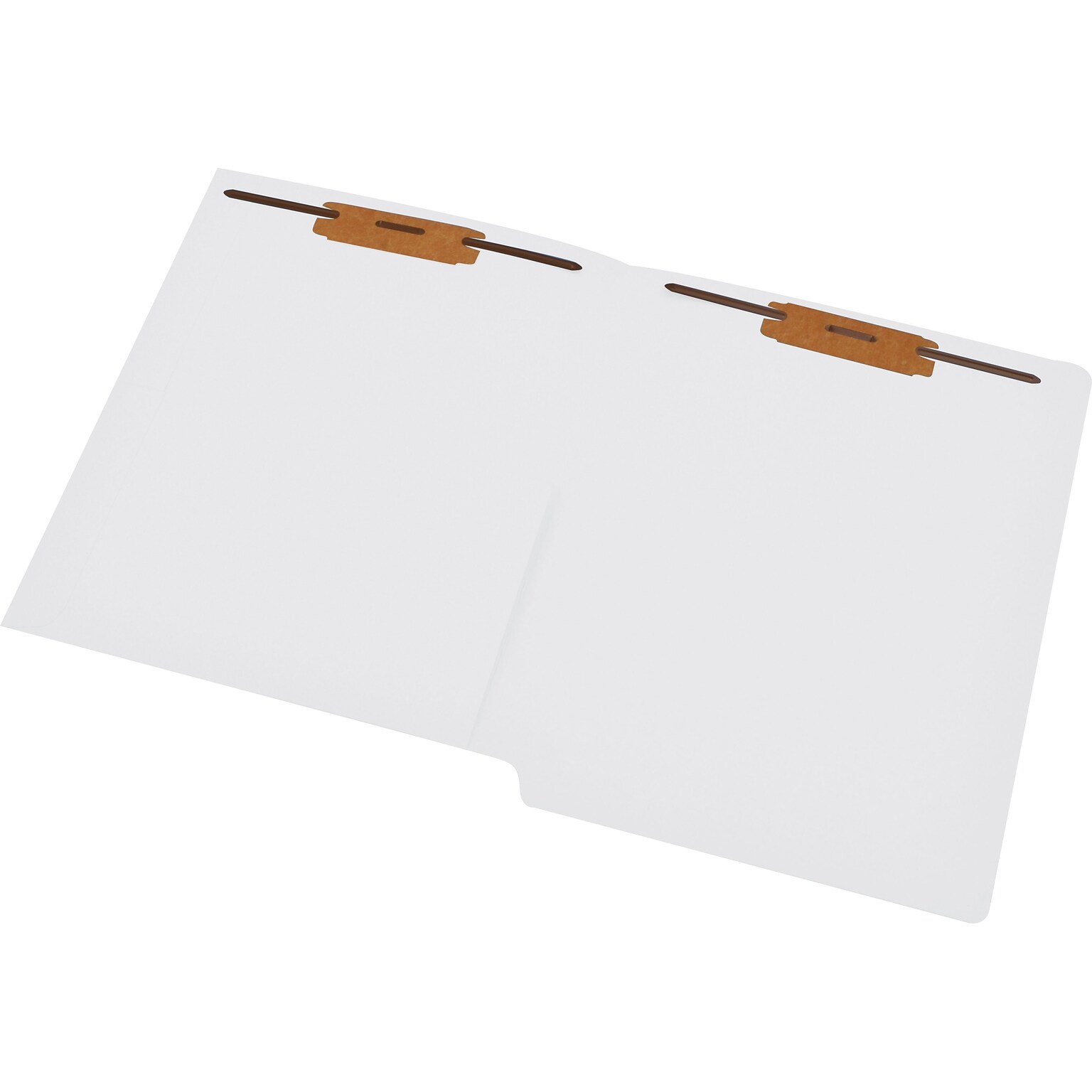 Medical Arts Press® 11 pt. Colored End-Tab Pocket Folders; 2 Fasteners, White, 50/Box