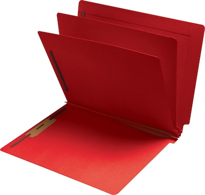 Medical Arts Press® Classification Colored End-Tab Folders; 2 Dividers, Red, 15/Box