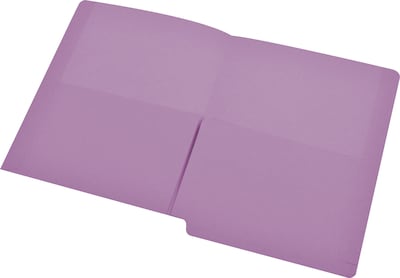 Medical Arts Press® End-Tab Folders with Twin 1/2 Pockets; No Fasteners, Lavender, 50/Box
