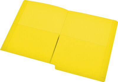 Medical Arts Press® End-Tab Folders with Twin 1/2 Pockets; No Fasteners, Yellow, 50/Box