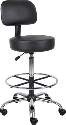 Boss Treated Vinyl Medical/Drafting Stool, Black (B16245BK)