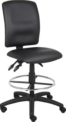 Boss® Multi-Function LeatherPlus Drafting Stool; Black